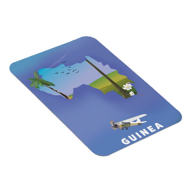 Guinea Südafrika Skiposter drucken. Magnet (Rechte Seite)