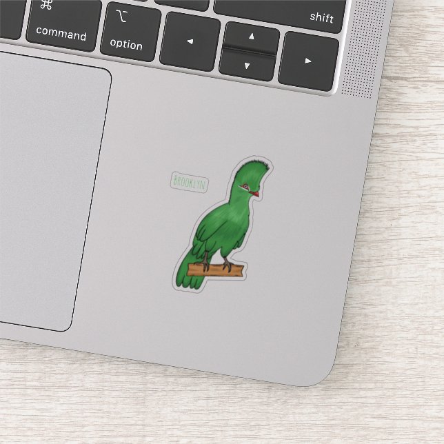 Guinea Turaco Vogel Cartoon Illustration Aufkleber (Ausschnitt)