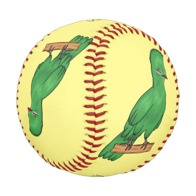 Guinea Turaco Vogel Cartoon Illustration Baseball (Schrägansicht)