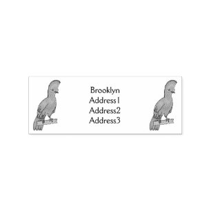 Guinea Turaco Vogel Cartoon Illustration Gummistempel