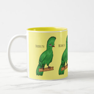 Guinea Turaco Vogel Cartoon Illustration Zweifarbige Tasse