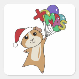 Guinea Weihnachts-Wintertiere Quadratischer Aufkleber