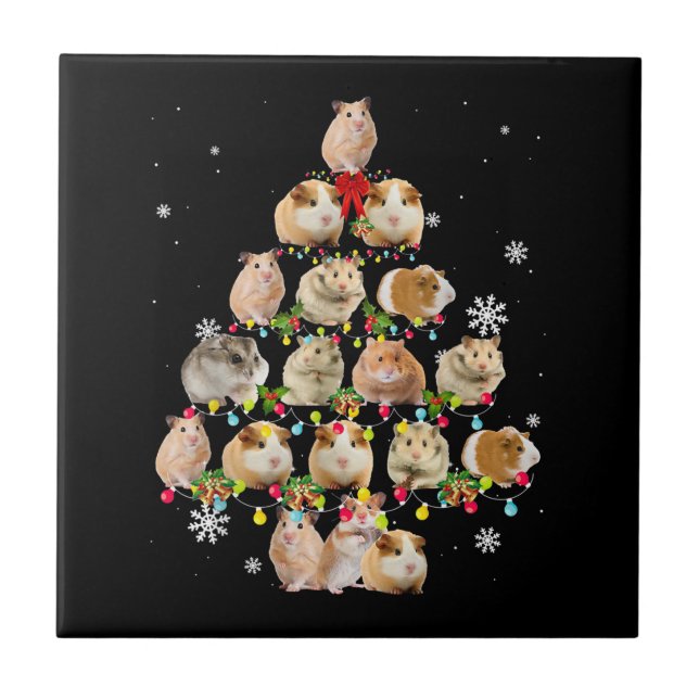 Guinea Weihnachtsbaumleuchten Weihnachtsgeschenk Fliese (Vorderseite)