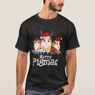 Guinea Weihnachtslicht Weihnachtsmannmütze Weihna T-Shirt