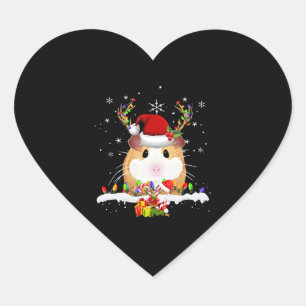 Guinea Weihnachtsweihnachtsleuchten Herz-Aufkleber