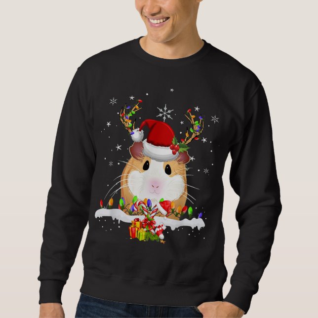 Guinea Weihnachtsweihnachtsleuchten Sweatshirt (Vorderseite)