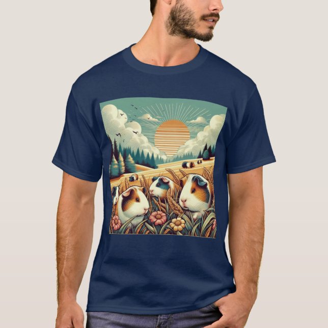 Guinea zur Weidehaltung Schweine T-Shirt (Vorderseite)