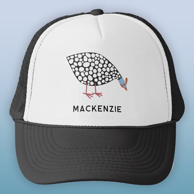 Guineafowl Bird Personalisiert Truckerkappe (Fun personalized custom name or text Guineafowl trucker hat for bird lovers)