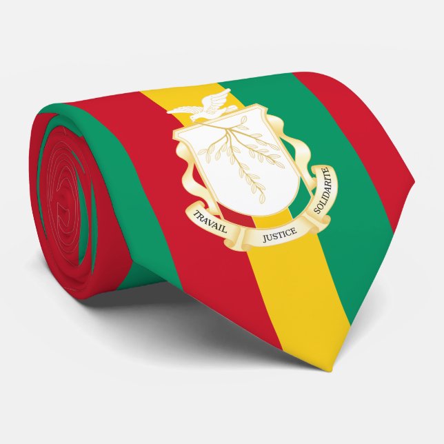 Guineische Flagge & nationales Siegel, Flagge der  Krawatte (Gerollt)