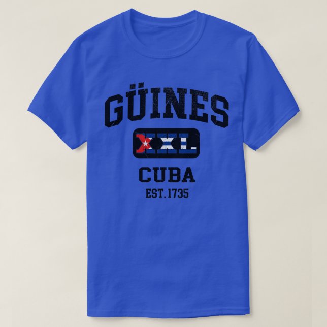 Guines Cuba XXL Athletic Design T-Shirt (Design vorne)