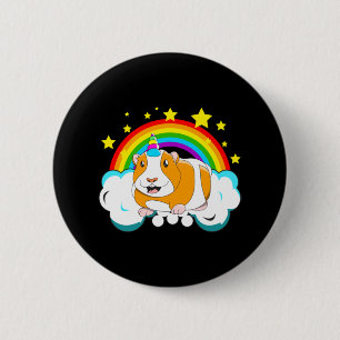 Guinicorn Guinea Pig Unicorn Regenbogen Button