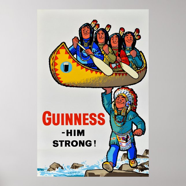 Guinness Him Strong - Vintage Poster Drucke (Vorne)