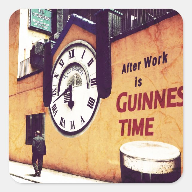 Guinness Zeit Quadratischer Aufkleber (Vorderseite)