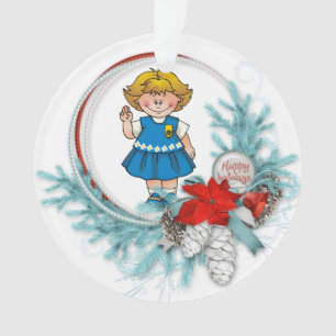 Guirlande bleue de pin de cheveux blonds de