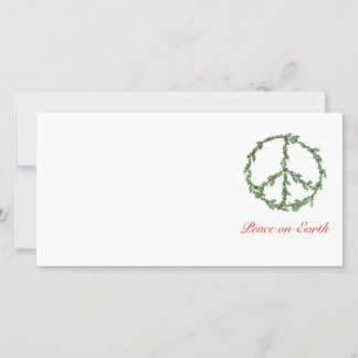 Guirlande de paix de Noël de carte photo, paix sur