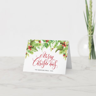 Guirlande festive de houx et de gui pour carte de 