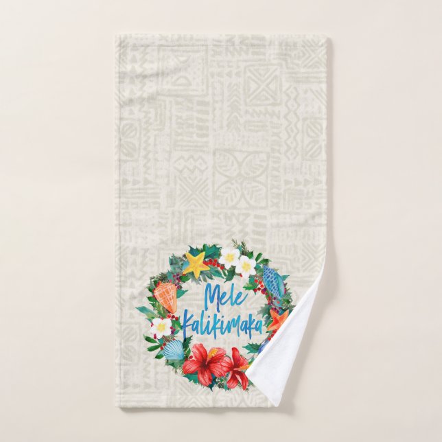 Guirlande hawaïenne de Noël de Mele Kalikimaka (Serviette à main)