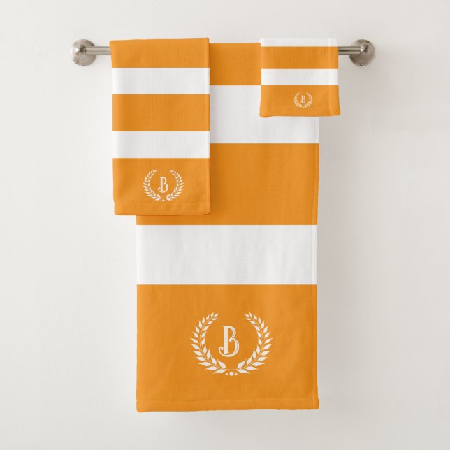 Guirlande Laurel Personnalisée Orange & Blancs (En situation)