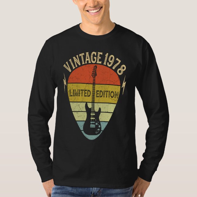 Guitar  44 Years Old  Vintage 1978 T-Shirt (Vorderseite)