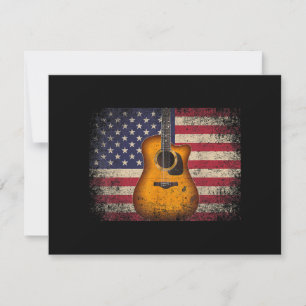 Guitar 4. Juli Gift American Flag USA - Countr Einladung