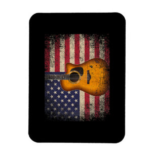 Guitar 4. Juli Gift American Flag USA - Countr Magnet