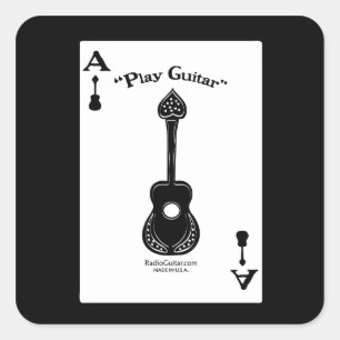 Guitar Ace Quadratischer Aufkleber
