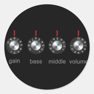 Guitar Amp Knobs Runder Aufkleber