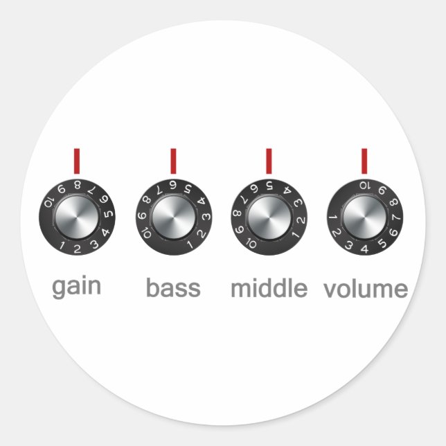 Guitar Amp Knobs Runder Aufkleber (Vorderseite)