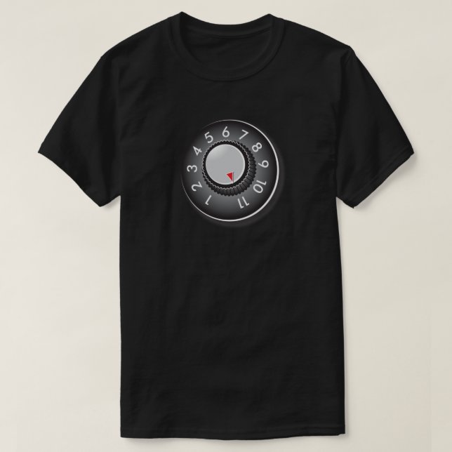 Guitar Amp Volume Knob Goes to Eleven 11 Heavy Met T-Shirt (Design vorne)