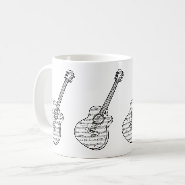 Guitar and Music Notes Kaffeetasse (Vorderseite Links)