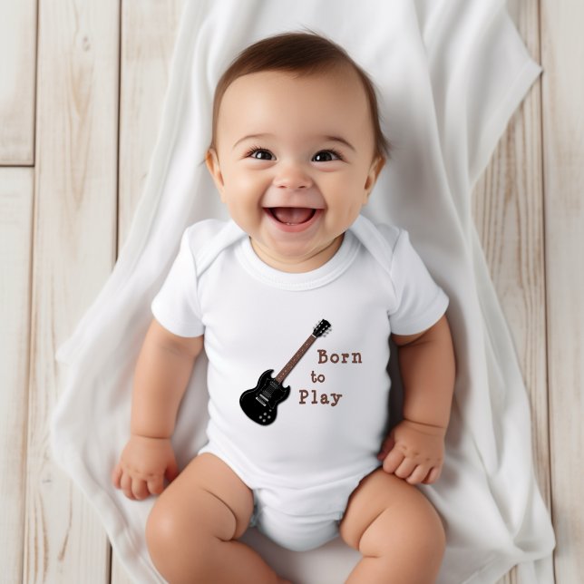 Guitar Baby Geboren Sprichwort spielen Baby Strampler (Von Creator hochgeladen)