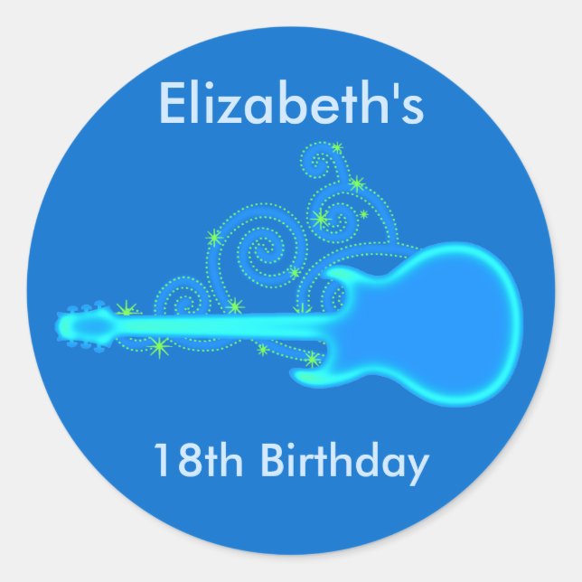 Guitar Birthday Stickers (Vorderseite)