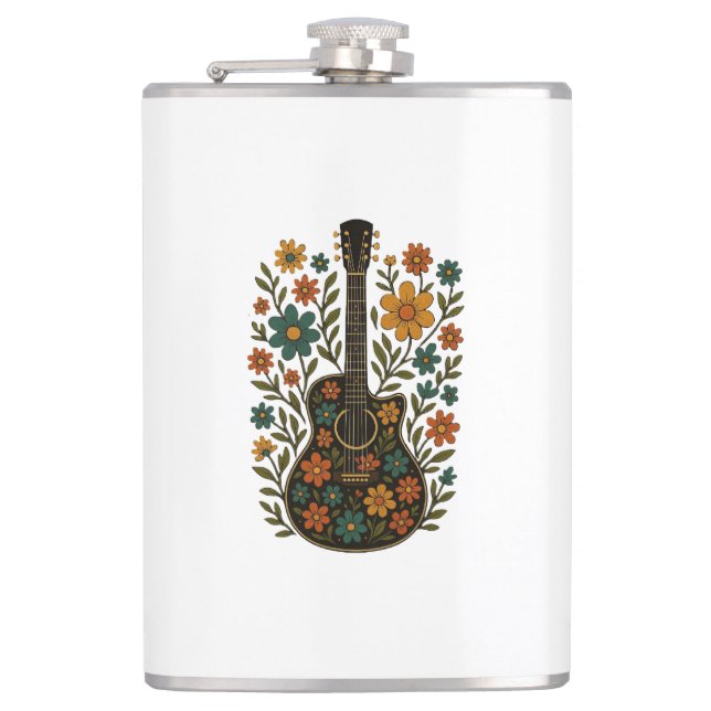 Guitar & Bloom Designs Flachmann (Vorderseite)