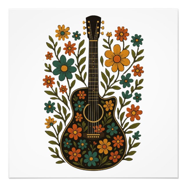 Guitar & Bloom Designs Fotodruck (Vorne)