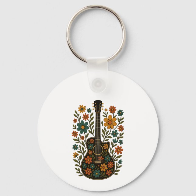 Guitar & Bloom Designs Schlüsselanhänger (Vorderseite)