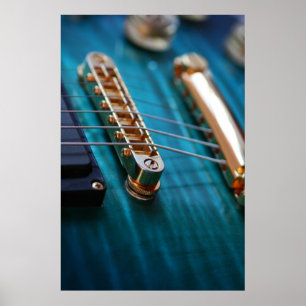 Guitar Body in blue Poster
