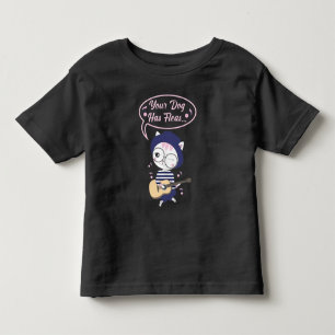 Guitar Cat Ukulele Player Kitten Hund hat Fledermä Kleinkind T-shirt