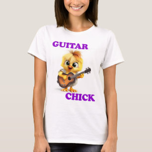 Guitar Chick Musician Novelty T-Shirt