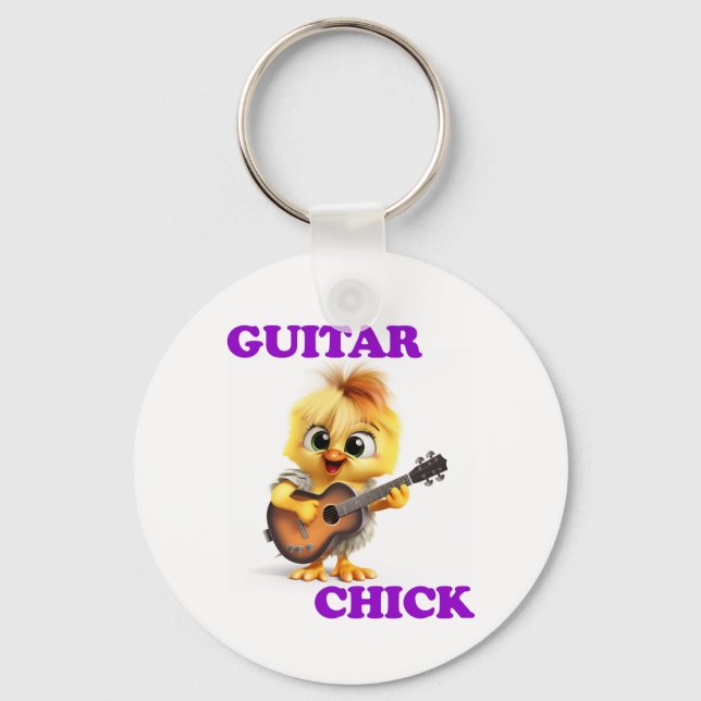 Guitar Chick Schlüsselanhänger (Vorderseite)