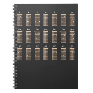 Guitar Chord Chart notiert Funny Music Teacher Notizblock