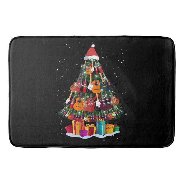 Guitar Christmas Tree Funny Badematte (Vorderseite)