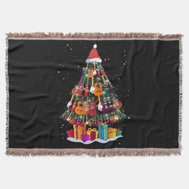 Guitar Christmas Tree Funny Decke (Vorderseite)