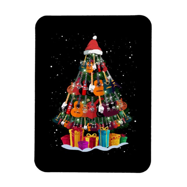 Guitar Christmas Tree Funny Magnet (Vertikal)