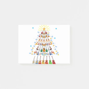 Guitar Christmas Tree Merry Xmas Gitarre Lover Post-it Klebezettel