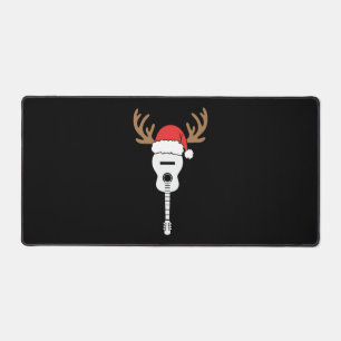 Guitar Christmas Weihnachtsmannmütze Reindeer Schreibtischunterlage