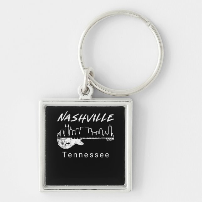 Guitar Country Music Souvenir Geschenk Nashville Schlüsselanhänger (Vorne)