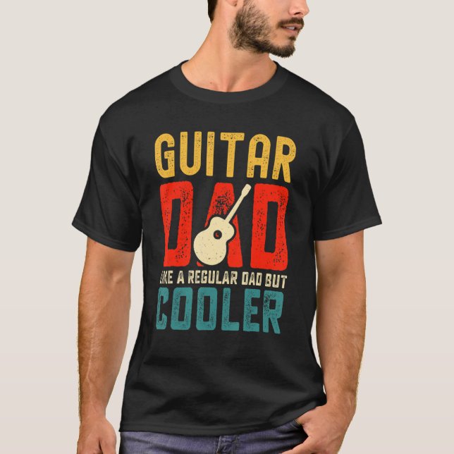 Guitar Dad Like A Regular But Cooler  Retro Papa M T-Shirt (Vorderseite)