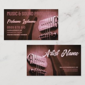 Guitar Electric Country Rock Music Business Card Visitenkarte