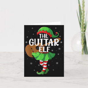 Guitar Elf Christmas Girls Elf Squad Xmas Fa Karte