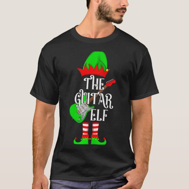 Guitar Elf Christmas Pajamas Matching Family Elf S T-Shirt (Vorderseite)